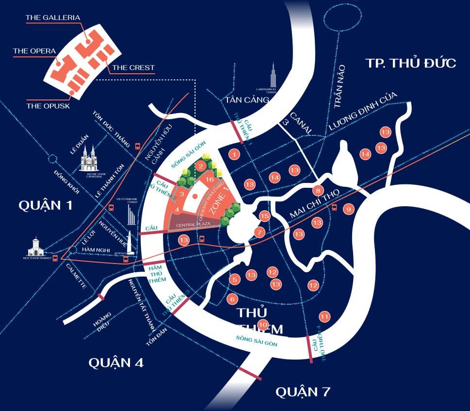 Vị trí The Metropole Thủ Thiêm