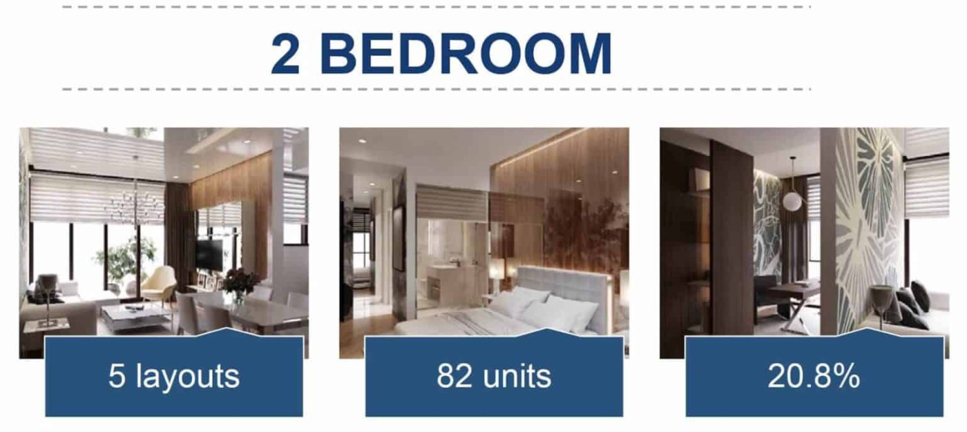 Chi tiết mặt bằng căn hộ 2 phòng ngủ